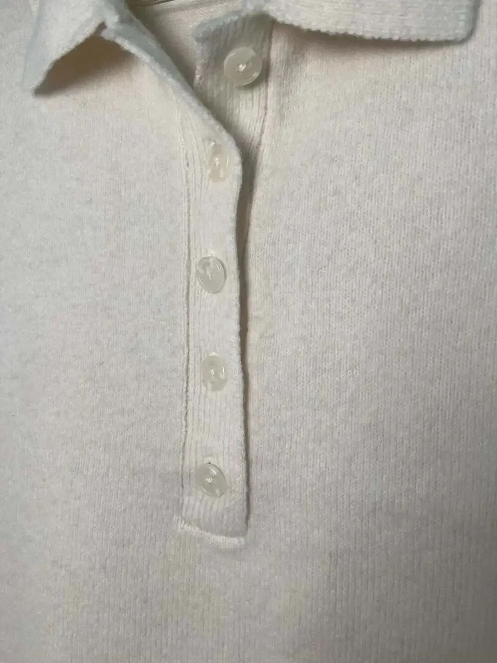 Marled Reunited Clothing Cream Collared Knit Sweater Vest